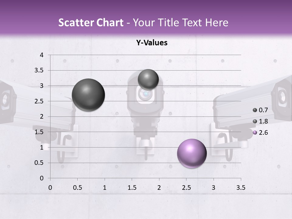 Three Security Cameras Mounted On A Wall PowerPoint Template