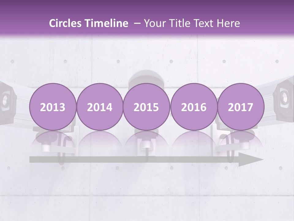 Three Security Cameras Mounted On A Wall PowerPoint Template