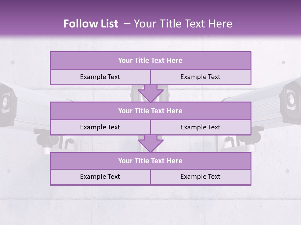 Three Security Cameras Mounted On A Wall PowerPoint Template