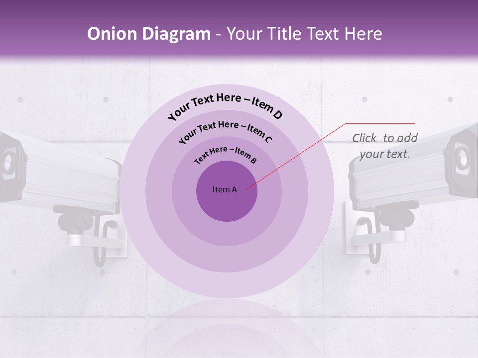 Three Security Cameras Mounted On A Wall PowerPoint Template