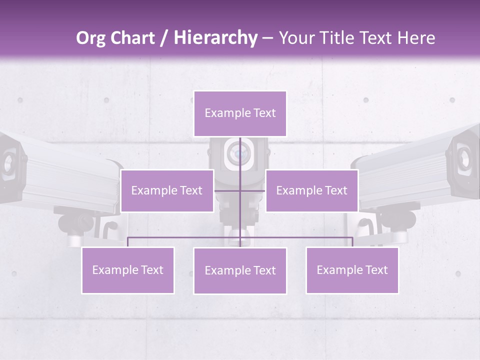 Three Security Cameras Mounted On A Wall PowerPoint Template