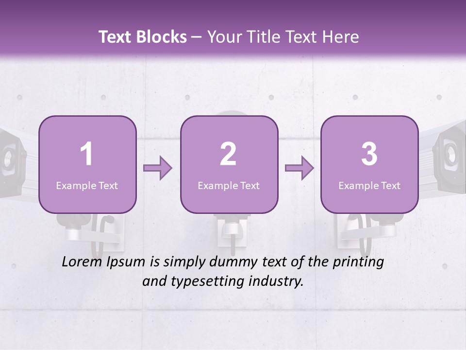 Three Security Cameras Mounted On A Wall PowerPoint Template