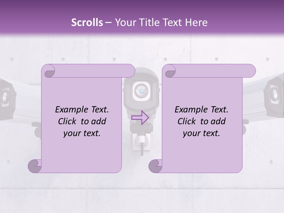 Three Security Cameras Mounted On A Wall PowerPoint Template