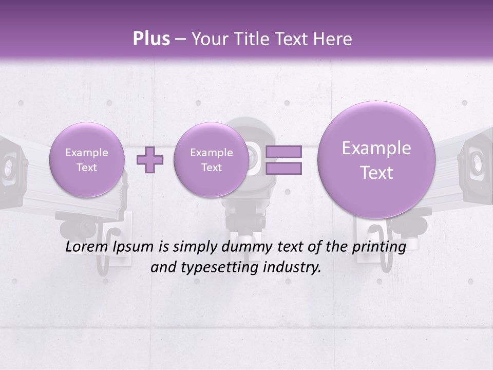 Three Security Cameras Mounted On A Wall PowerPoint Template