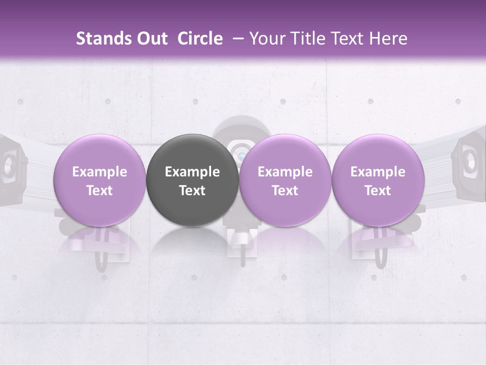 Three Security Cameras Mounted On A Wall PowerPoint Template