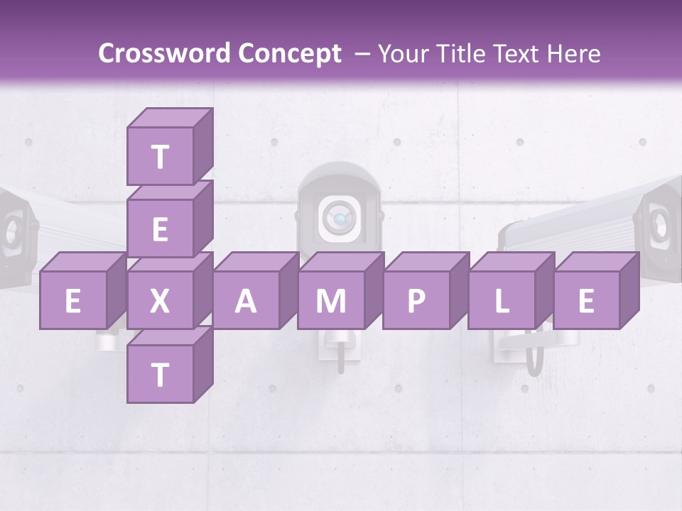 Three Security Cameras Mounted On A Wall PowerPoint Template