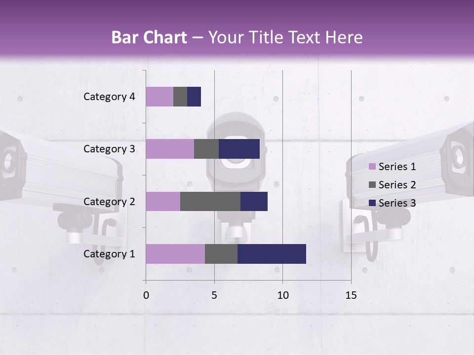 Three Security Cameras Mounted On A Wall PowerPoint Template