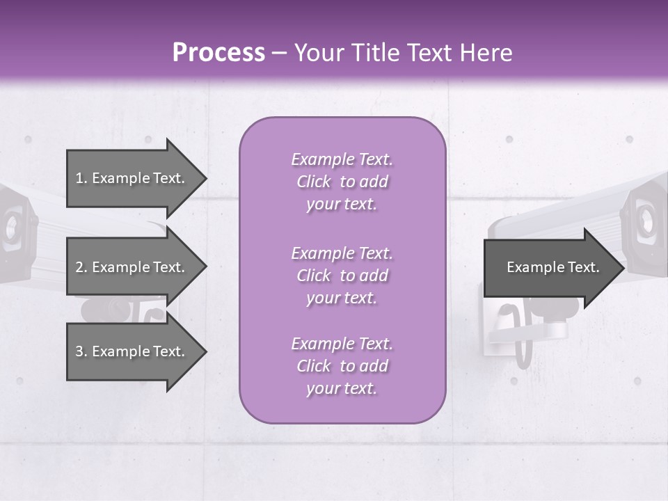 Three Security Cameras Mounted On A Wall PowerPoint Template