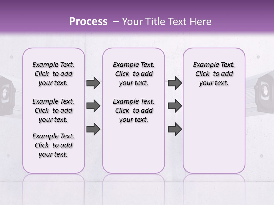 Three Security Cameras Mounted On A Wall PowerPoint Template