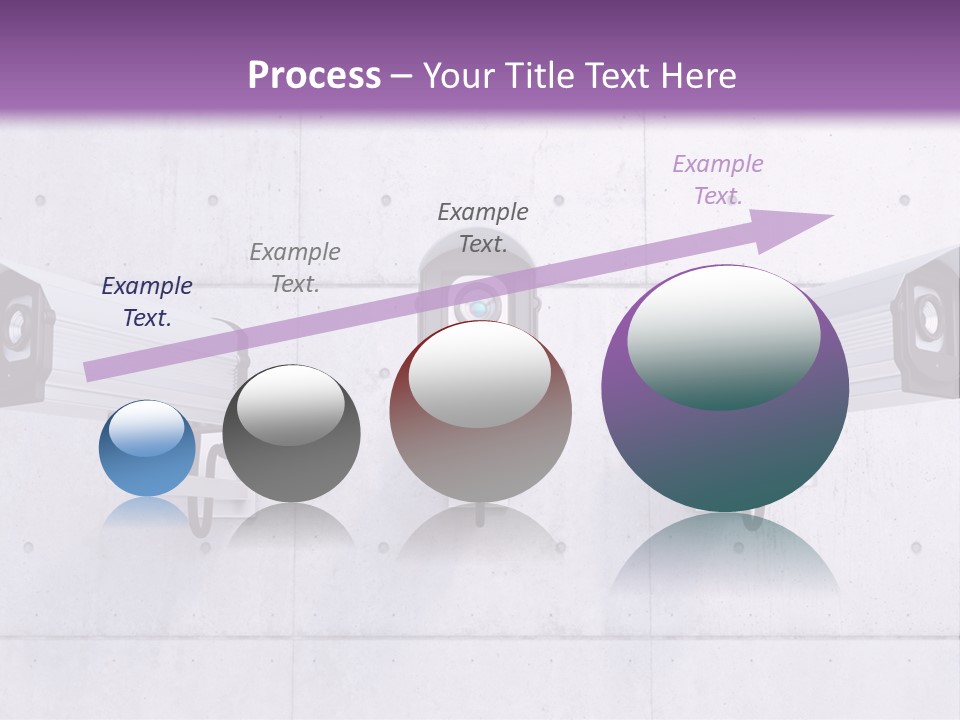 Three Security Cameras Mounted On A Wall PowerPoint Template