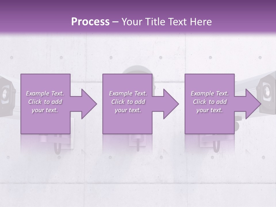 Three Security Cameras Mounted On A Wall PowerPoint Template