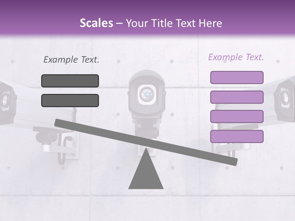 Three Security Cameras Mounted On A Wall PowerPoint Template