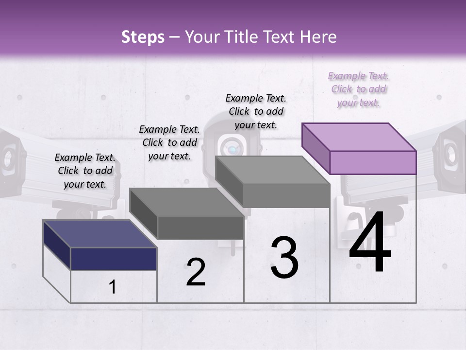 Three Security Cameras Mounted On A Wall PowerPoint Template