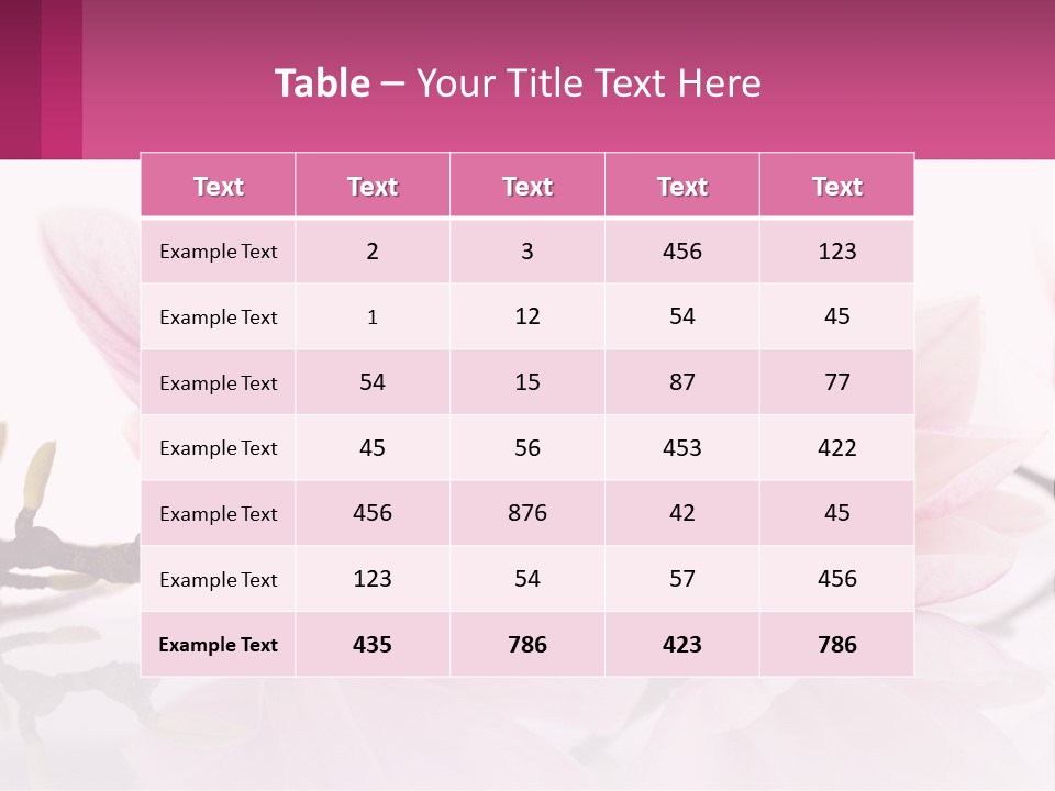 Three Pink Flowers On A White Background With A Pink Border PowerPoint Template