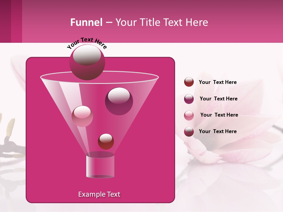 Three Pink Flowers On A White Background With A Pink Border PowerPoint Template