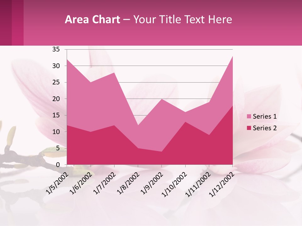 Three Pink Flowers On A White Background With A Pink Border PowerPoint Template