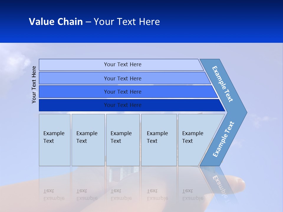 A Hand Holding A Small House In Front Of A Blue Sky PowerPoint Template