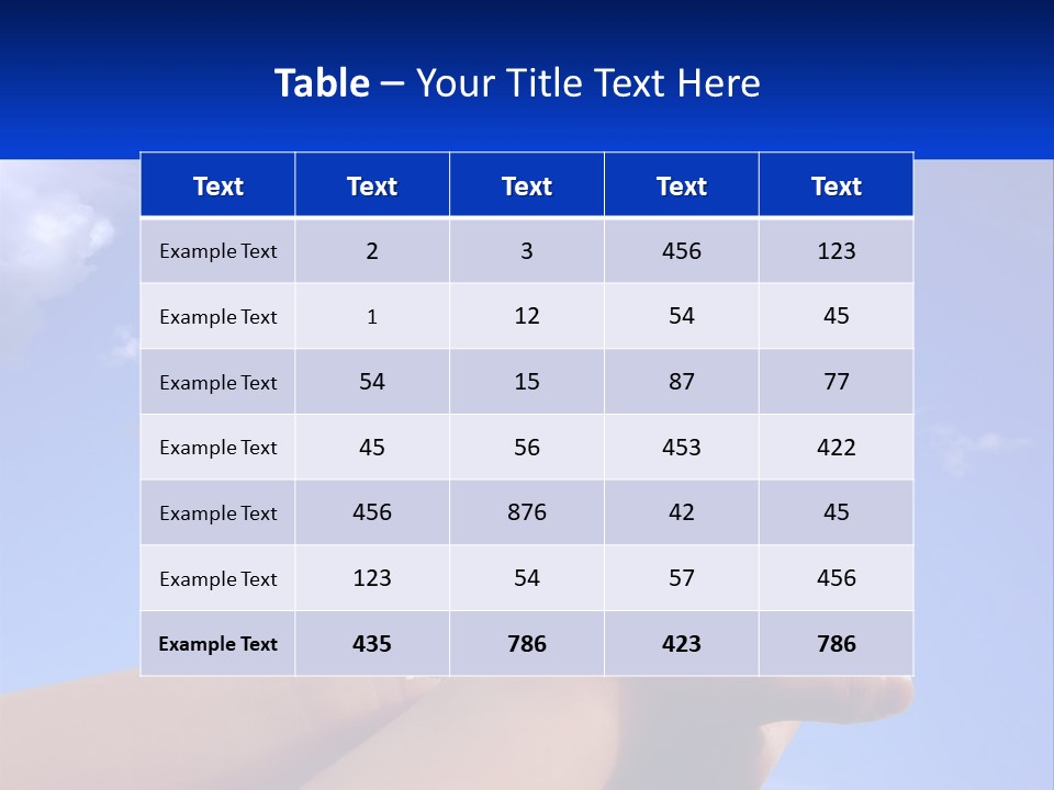 A Hand Holding A Small House In Front Of A Blue Sky PowerPoint Template