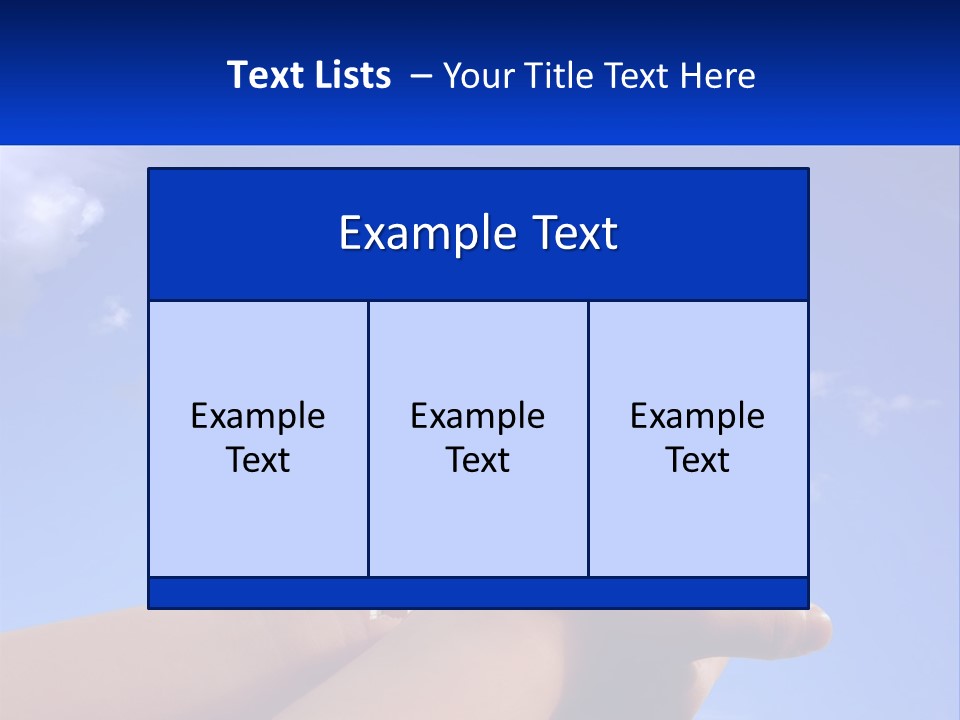 A Hand Holding A Small House In Front Of A Blue Sky PowerPoint Template