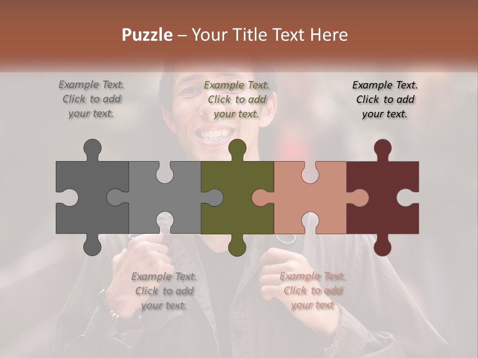 A Man With A Backpack Is Smiling For The Camera PowerPoint Template