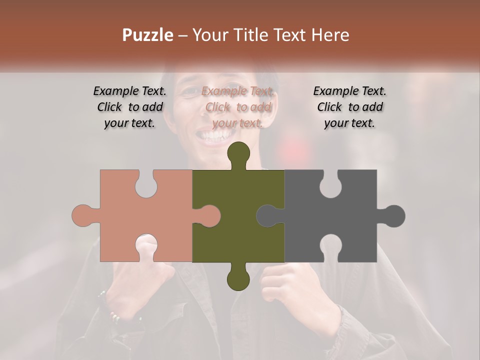 A Man With A Backpack Is Smiling For The Camera PowerPoint Template