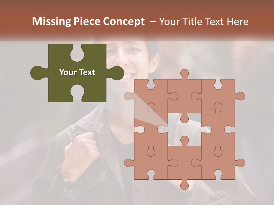 A Man With A Backpack Is Smiling For The Camera PowerPoint Template