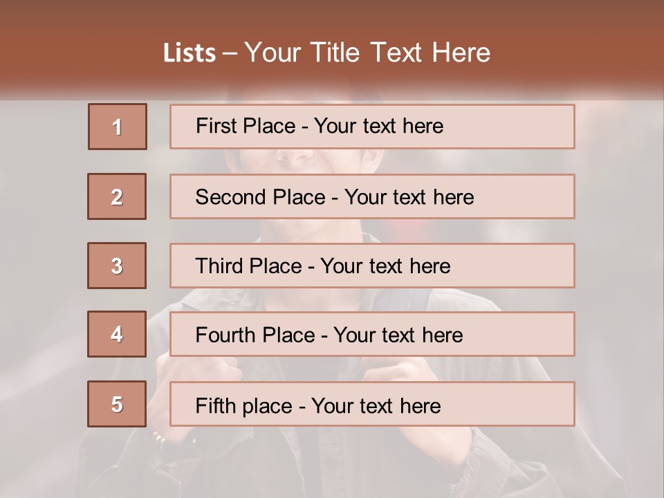A Man With A Backpack Is Smiling For The Camera PowerPoint Template