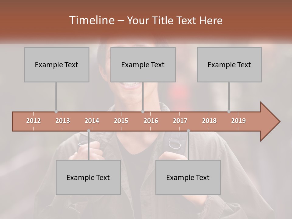 A Man With A Backpack Is Smiling For The Camera PowerPoint Template