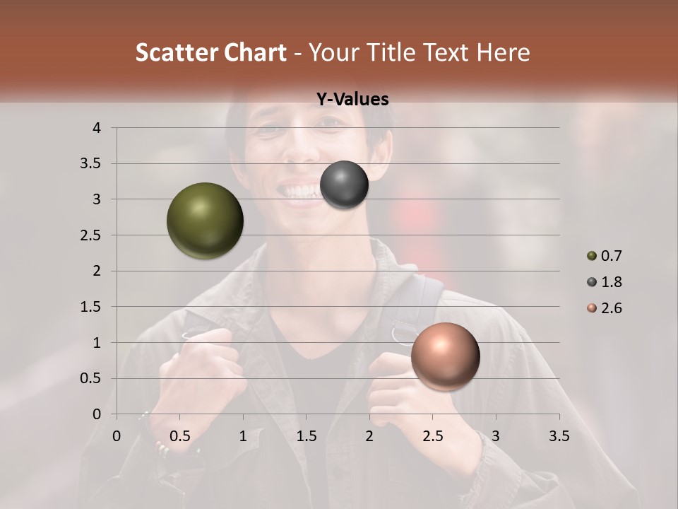 A Man With A Backpack Is Smiling For The Camera PowerPoint Template
