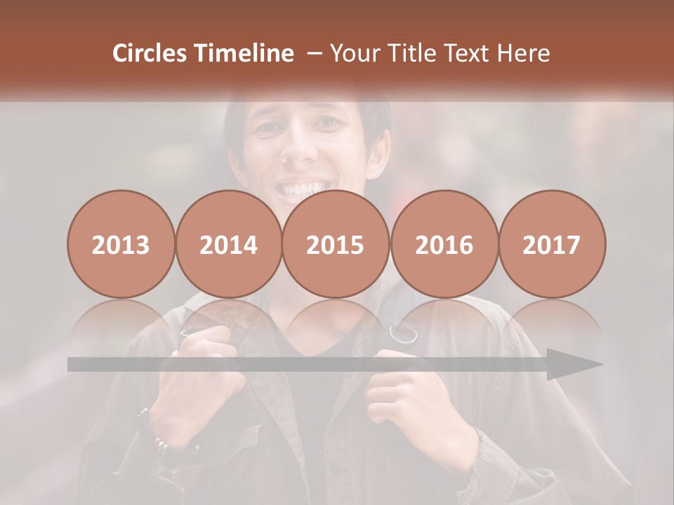 A Man With A Backpack Is Smiling For The Camera PowerPoint Template