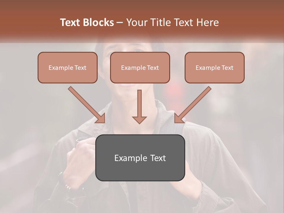 A Man With A Backpack Is Smiling For The Camera PowerPoint Template