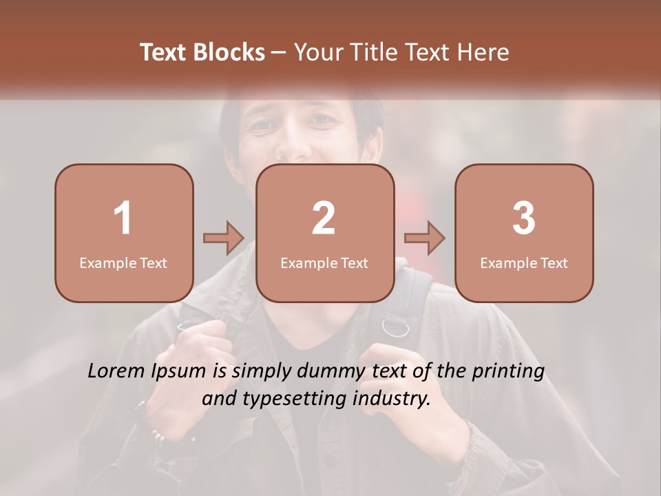 A Man With A Backpack Is Smiling For The Camera PowerPoint Template