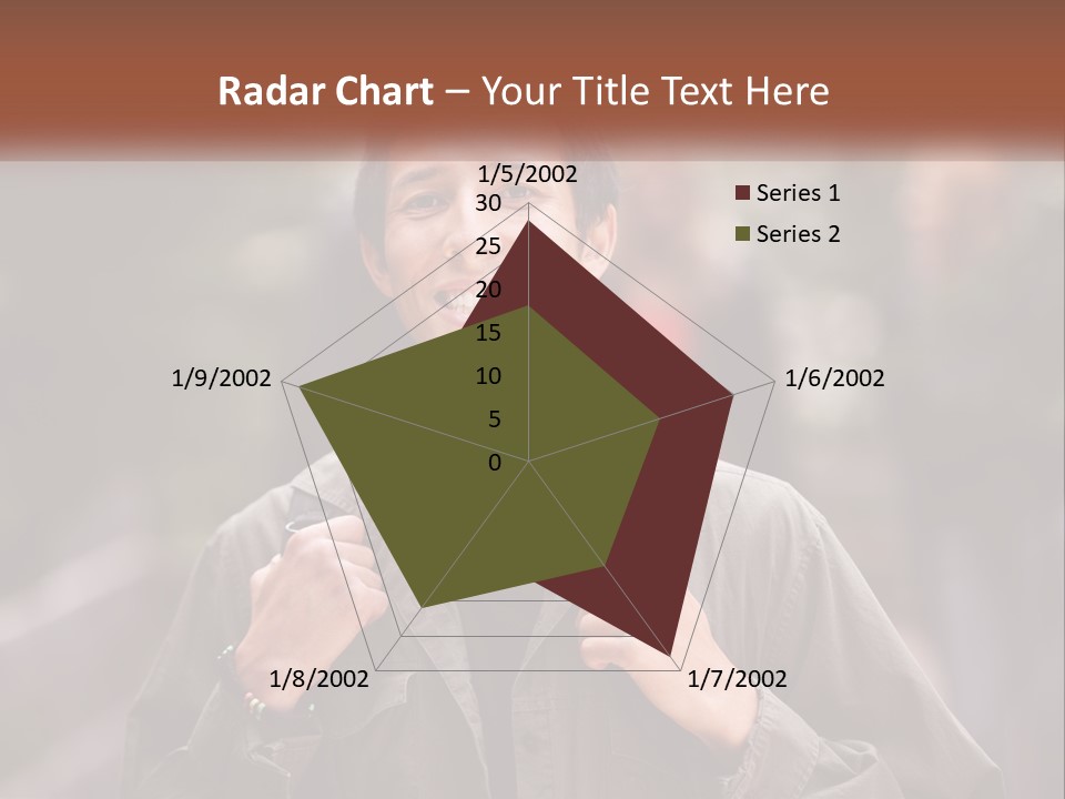 A Man With A Backpack Is Smiling For The Camera PowerPoint Template
