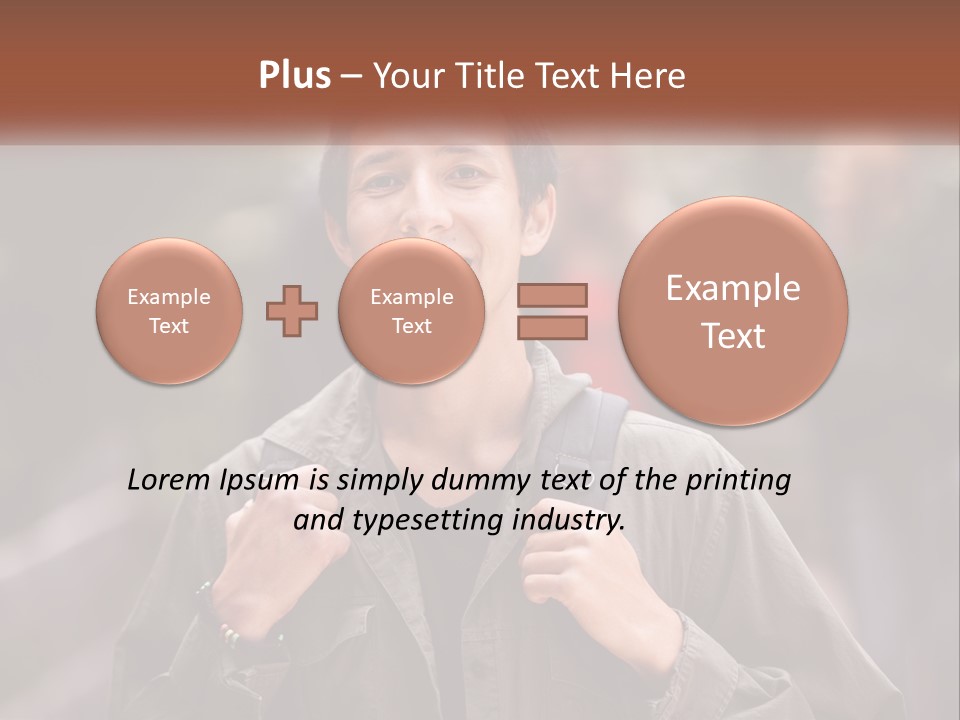 A Man With A Backpack Is Smiling For The Camera PowerPoint Template
