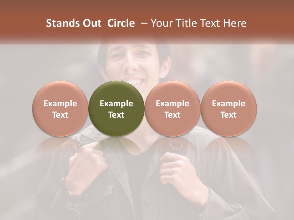 A Man With A Backpack Is Smiling For The Camera PowerPoint Template