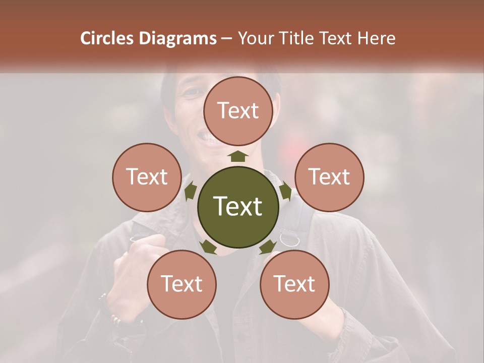 A Man With A Backpack Is Smiling For The Camera PowerPoint Template