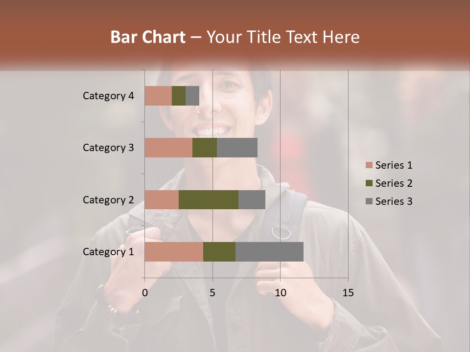 A Man With A Backpack Is Smiling For The Camera PowerPoint Template