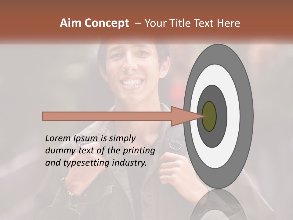 A Man With A Backpack Is Smiling For The Camera PowerPoint Template