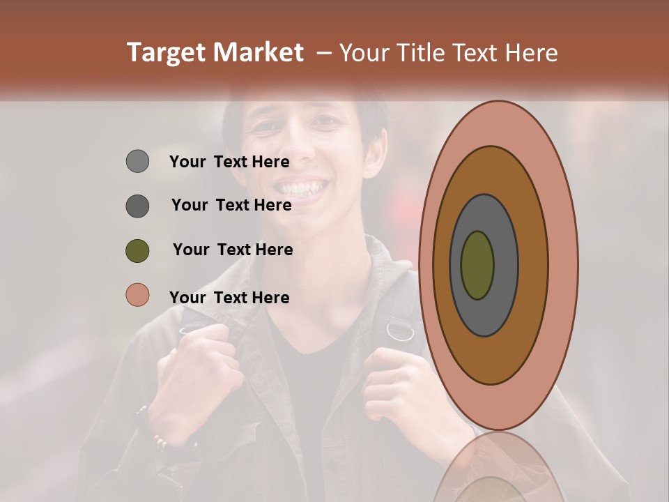 A Man With A Backpack Is Smiling For The Camera PowerPoint Template