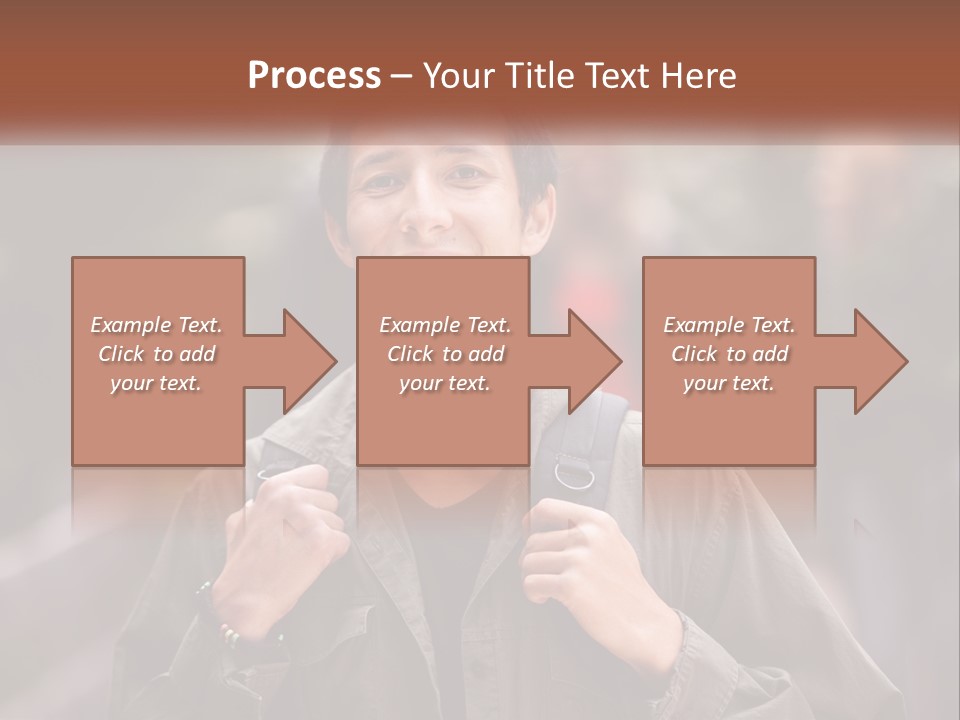 A Man With A Backpack Is Smiling For The Camera PowerPoint Template