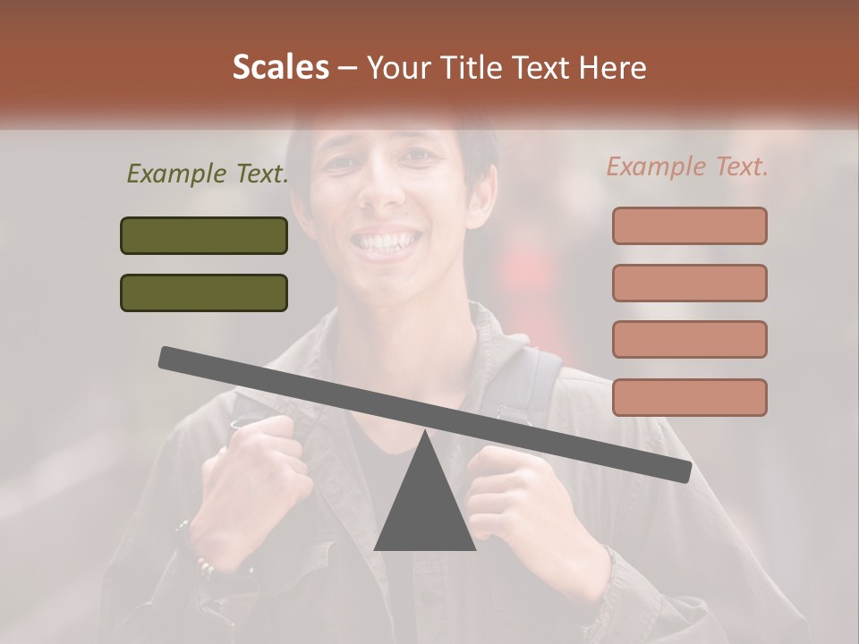 A Man With A Backpack Is Smiling For The Camera PowerPoint Template