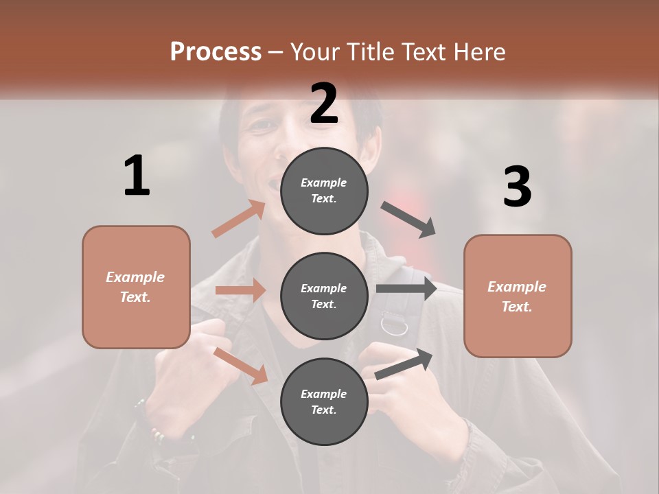 A Man With A Backpack Is Smiling For The Camera PowerPoint Template
