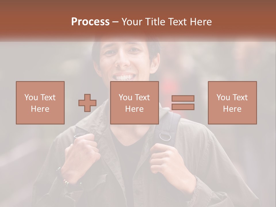 A Man With A Backpack Is Smiling For The Camera PowerPoint Template