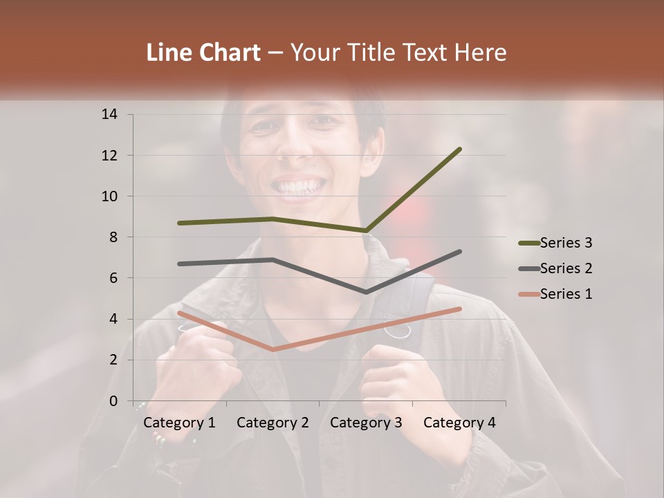 A Man With A Backpack Is Smiling For The Camera PowerPoint Template