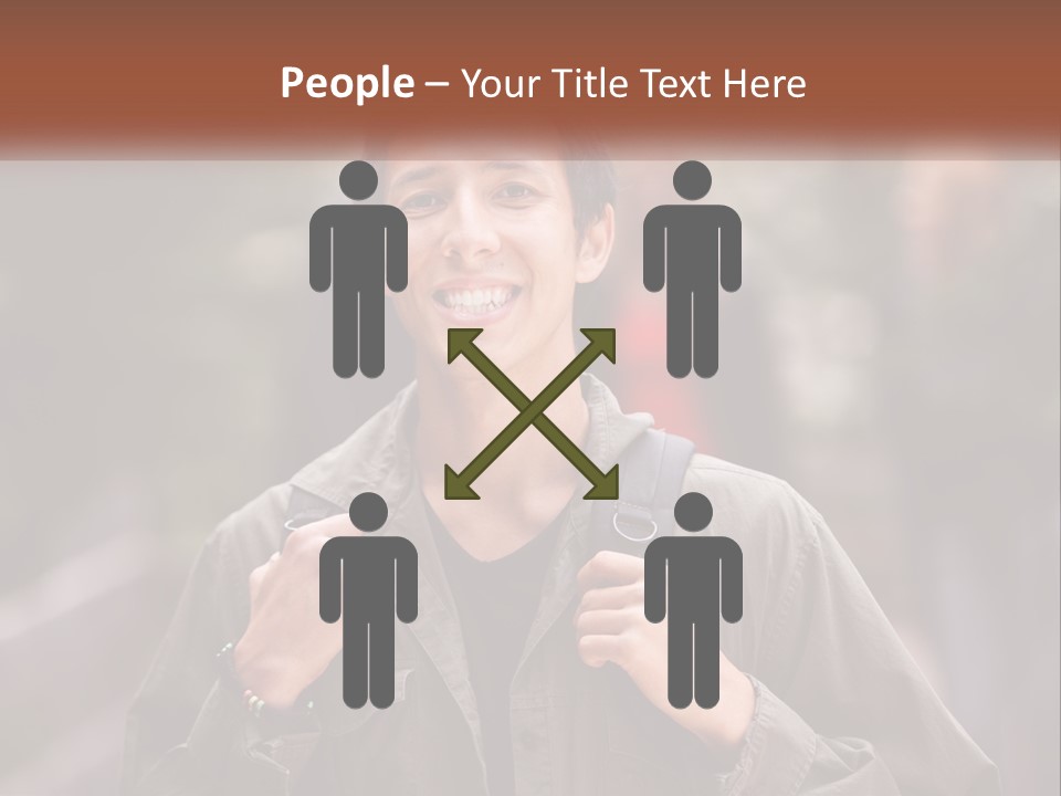 A Man With A Backpack Is Smiling For The Camera PowerPoint Template