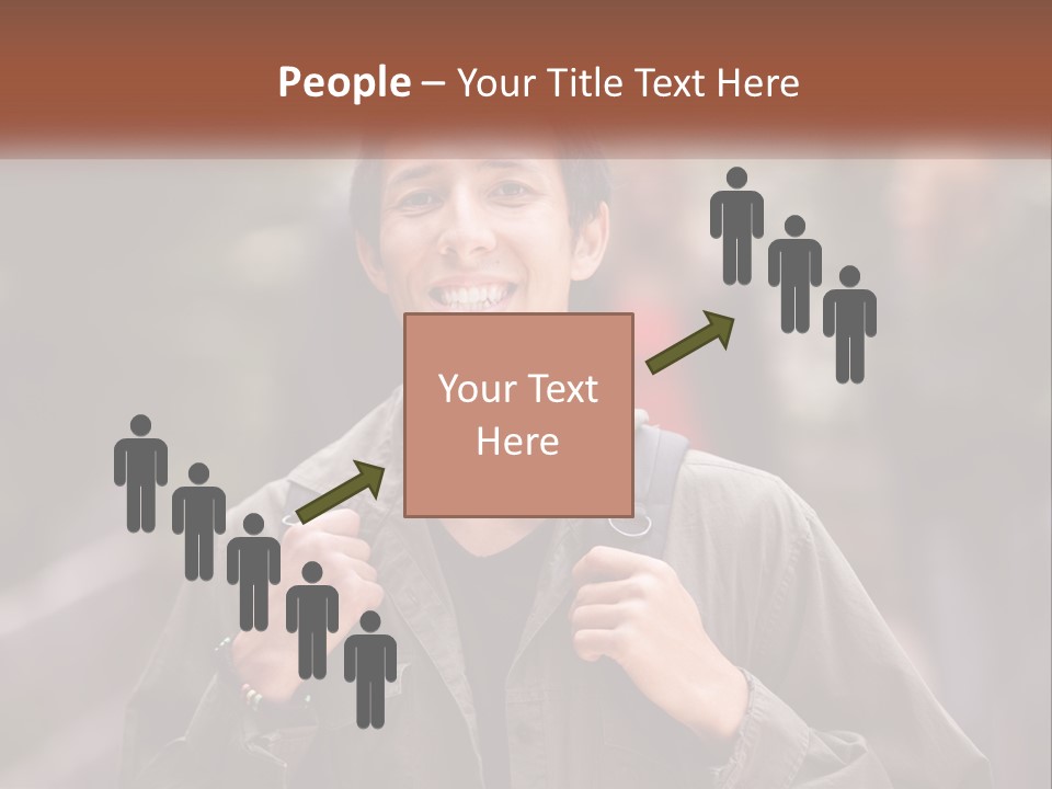 A Man With A Backpack Is Smiling For The Camera PowerPoint Template