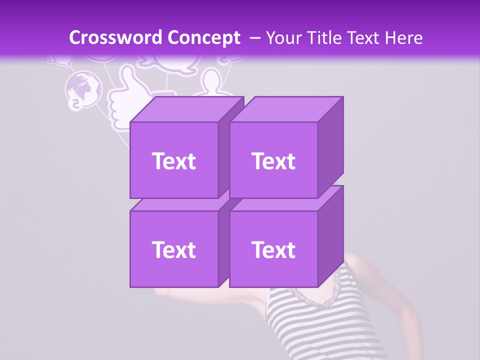 A Woman Holding A Bunch Of Social Media Icons PowerPoint Template