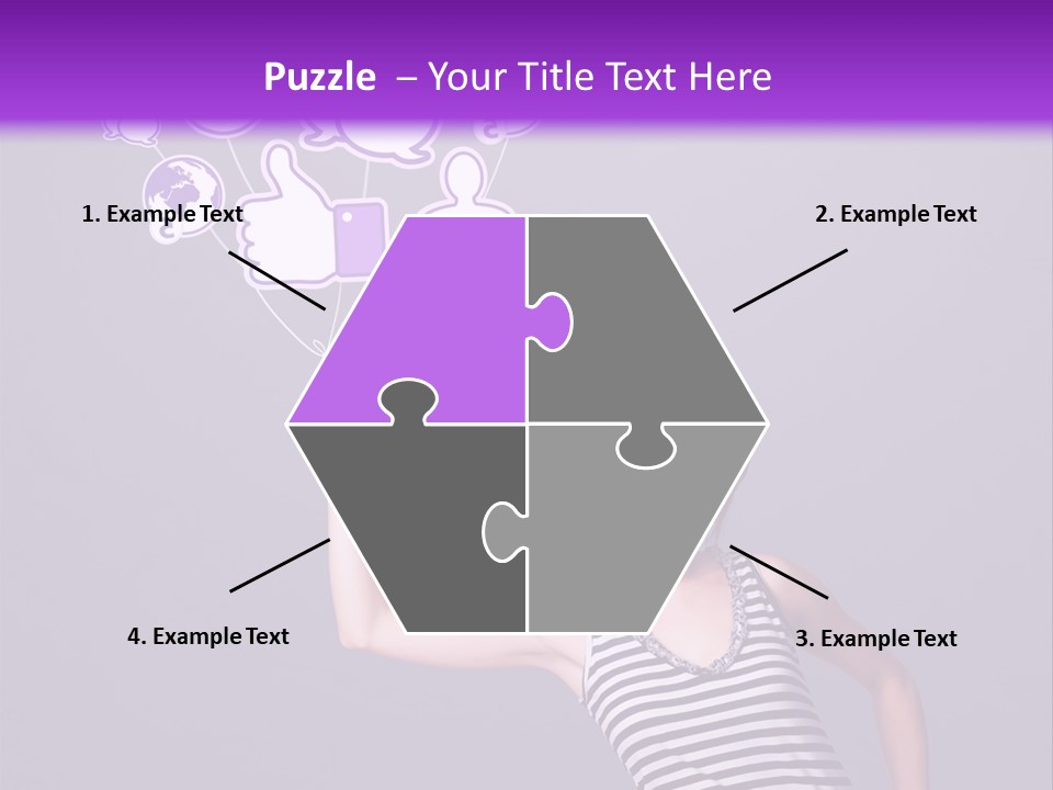 A Woman Holding A Bunch Of Social Media Icons PowerPoint Template