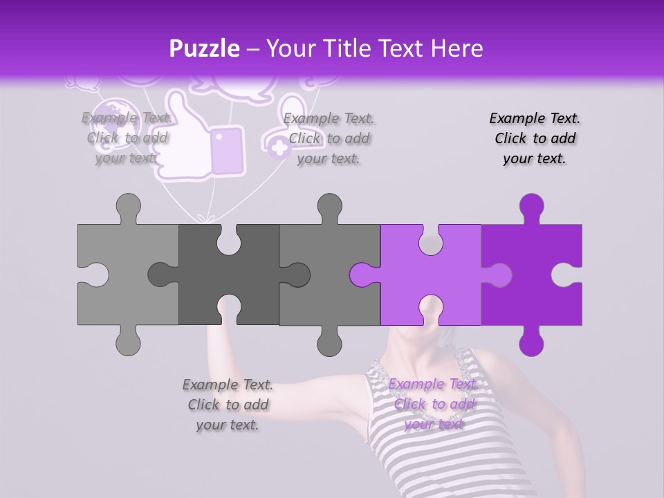 A Woman Holding A Bunch Of Social Media Icons PowerPoint Template