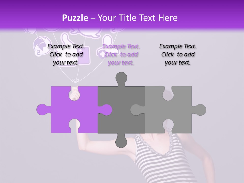 A Woman Holding A Bunch Of Social Media Icons PowerPoint Template